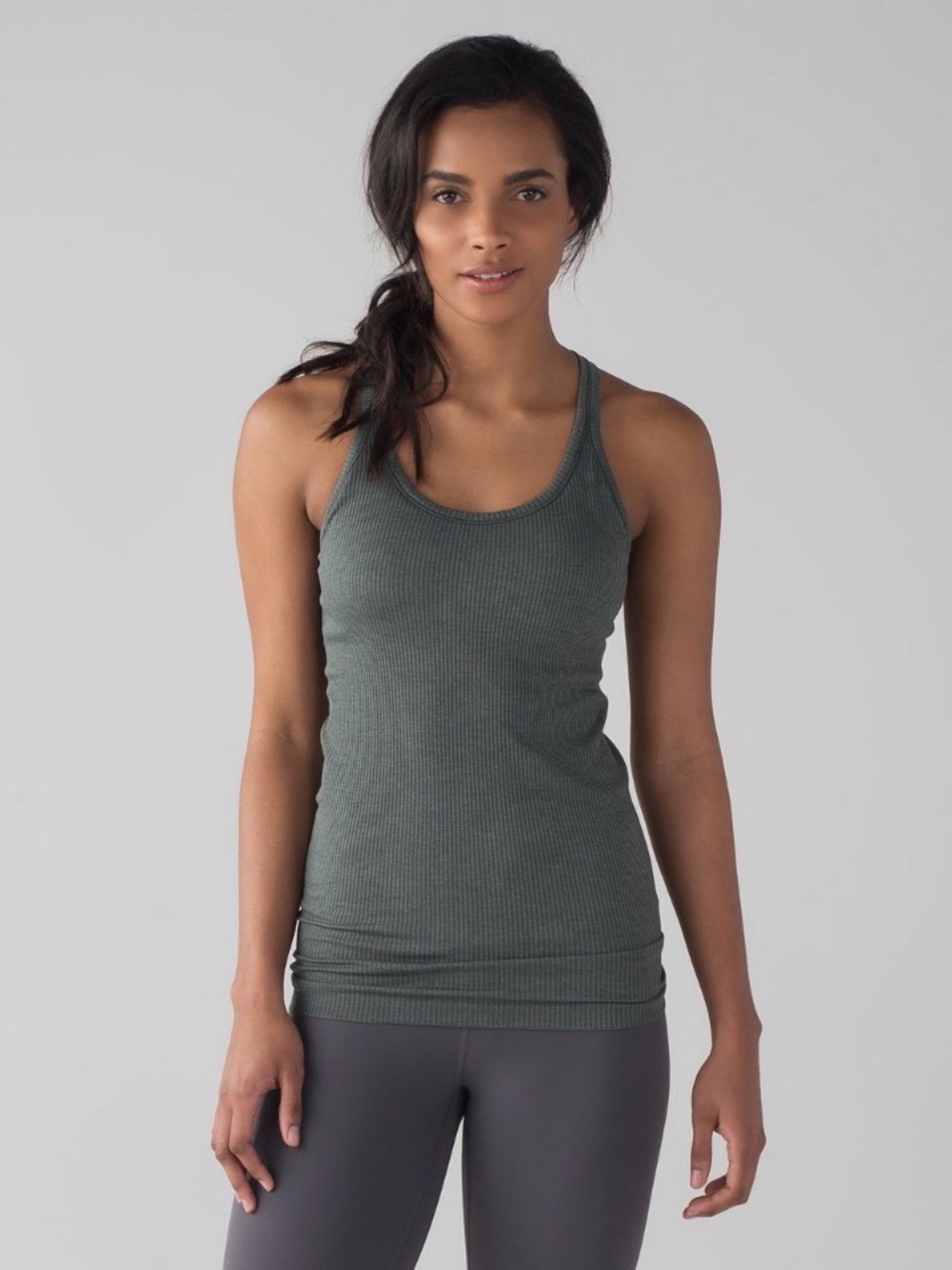 Lululemon Ebb To Street Tank (Light Support For B/C Cup) in Dark Forest